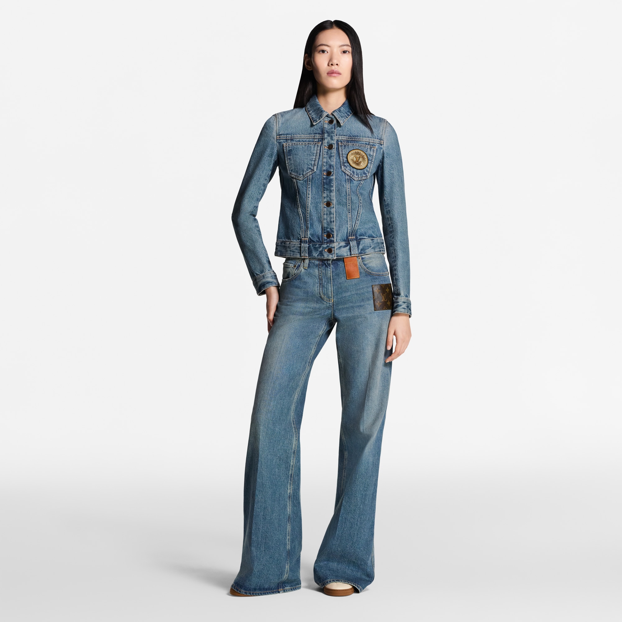 LOUIS VUITTON レディース34/Ｓサイズ デニムジャケット　ブラウン coeuriche777_09832